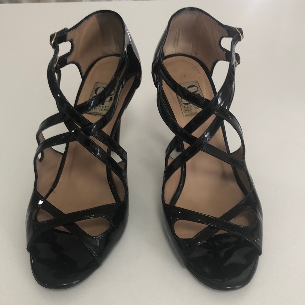 Barneys Coop Patent Strappy Stilettos, 36